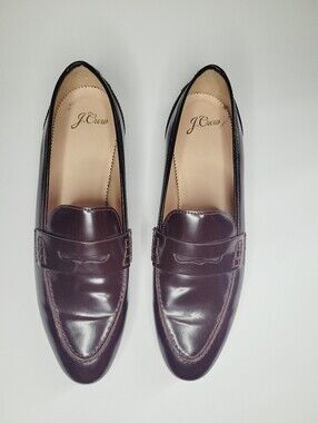 J.Crew Academy Penny Loafers Leather Burgundy Women's Size 8 Preppy Gossip Girl